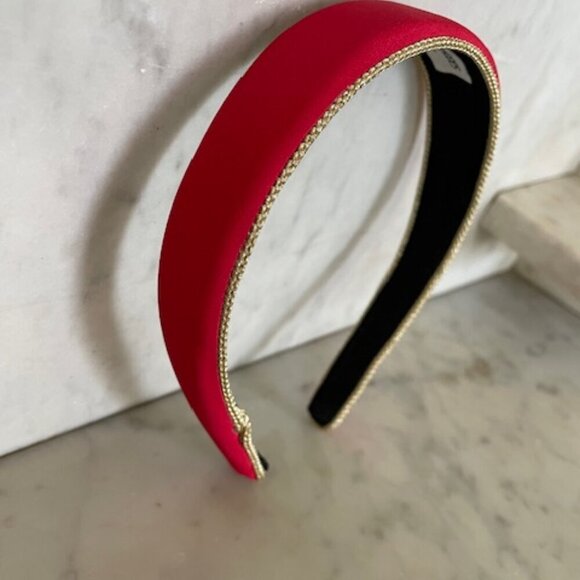 DEBORAH RHODES MOCHA Red Gold Padded Vintage Headband - Picture 3 of 14